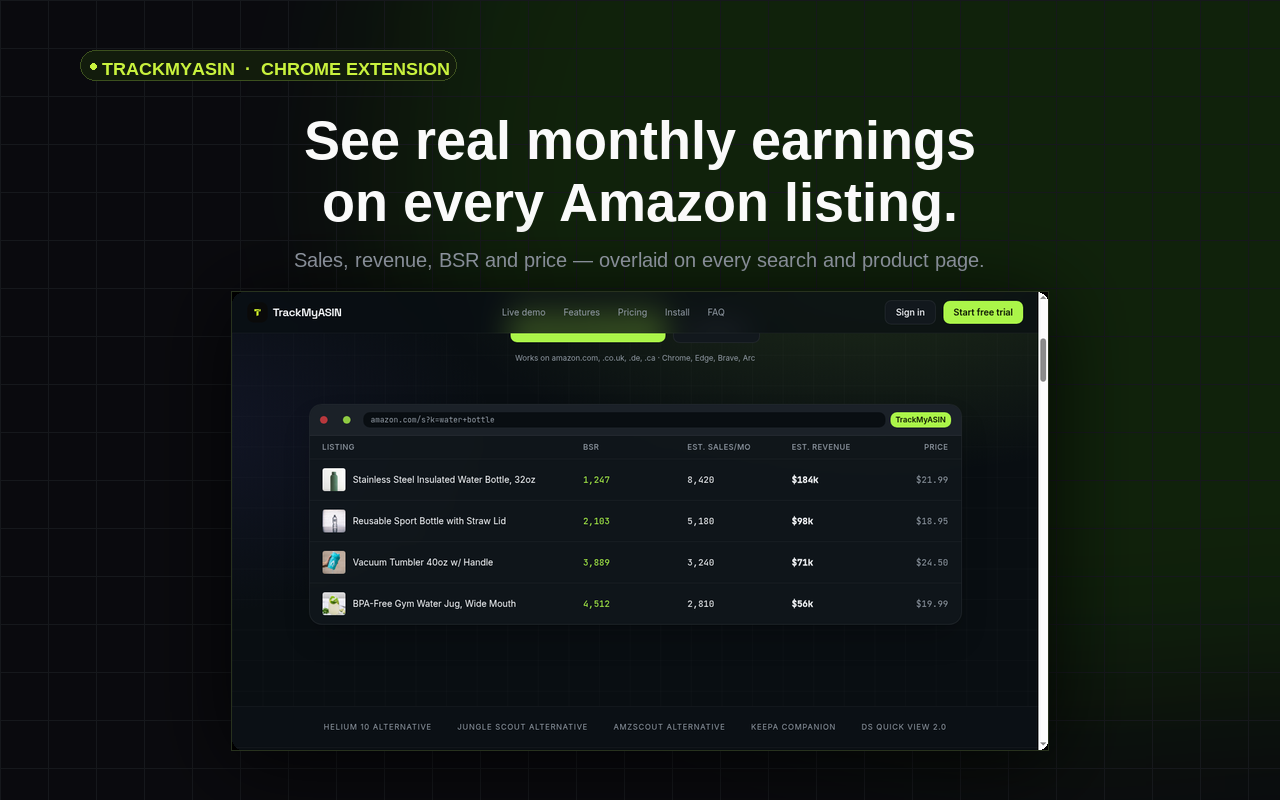 Monthly earnings shown on every Amazon search result